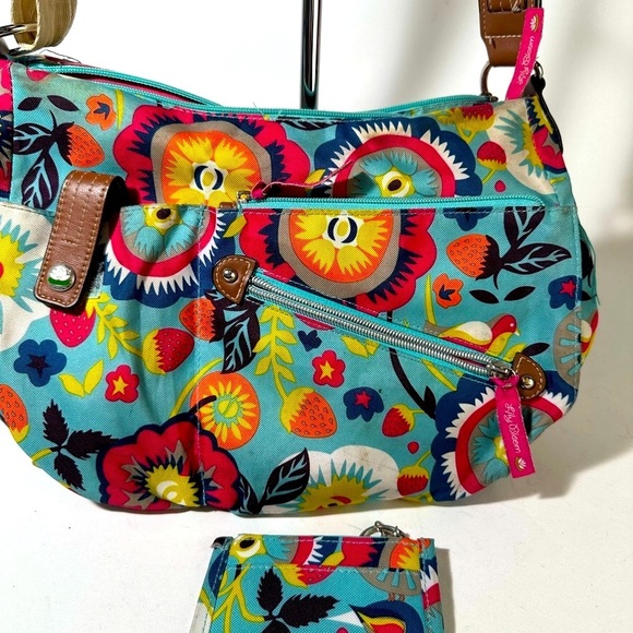 Playful Blue and Pink Crossbody Bag with Abstract Design - Picture 3 of 8